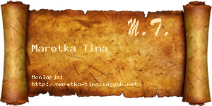 Maretka Tina névjegykártya